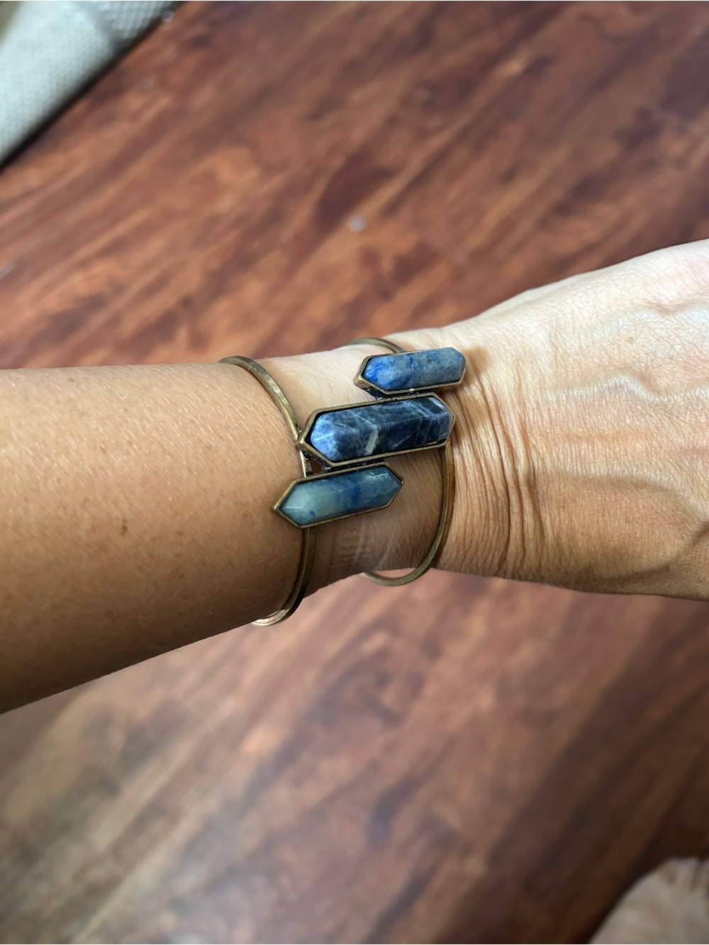 Sodalite Crystal Cuff Bracelet.